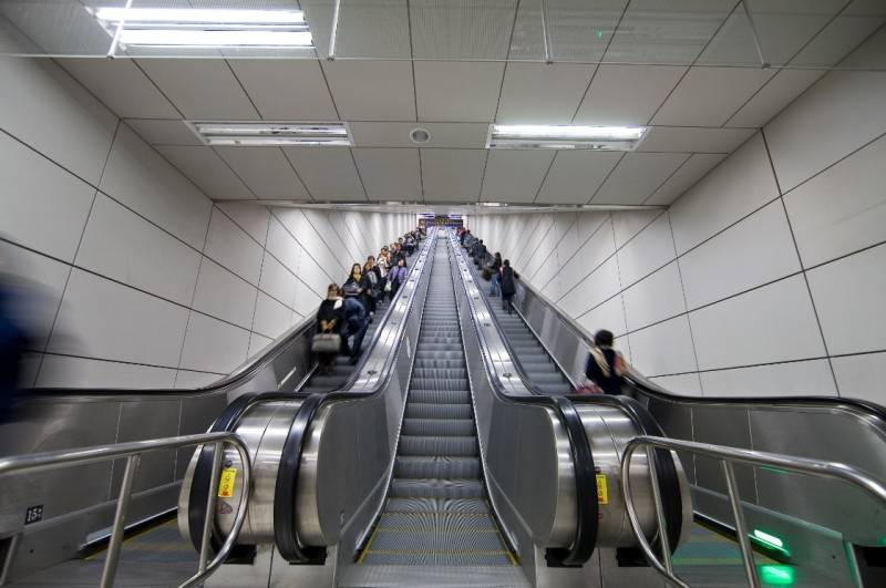 Escalators at Metro Line 9, Seoul, Korea