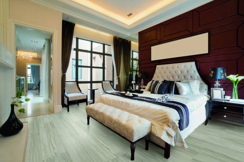 luxury comfortable bedroom with nice decoration