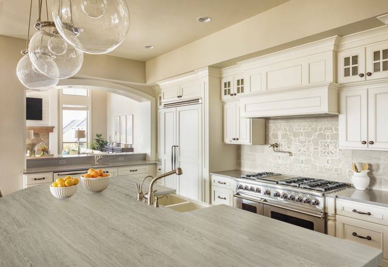 Beautiful Kitchen Countertop, Cabinets, and Island