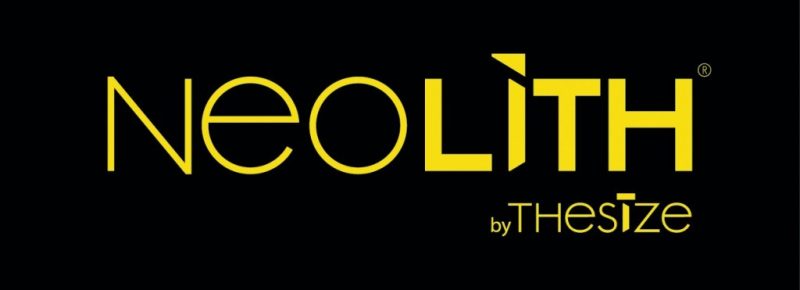 LOGO NEOLITH by TheSize AMARILLO FONDO NEGRO